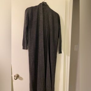 A 2 piece grey cable knit sweater dress  both sweaters are long sleeve